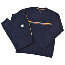 ポールスミス ルームウェア メンズ ブランド Paul Smith ラウンジウエア LOUNGEWEAR 上下 セット セットアップ アーティストストライプ クルーネック スウェット パジャマ 長袖 ロングパンツ 春 秋 M L LL 紺 ネイビー 男性 紳士 【あす楽】