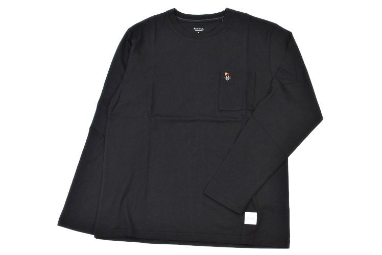 ポール・スミス トップス メンズ ポールスミス 長袖 Tシャツ カットソー メンズ ブランド Paul Smith LOUNGEWEAR ルームウエア ラウンジウエア クルーネック Paul's Rabbit 刺繍 トップス M L LL 黒 ブラック 男性 紳士 【あす楽】