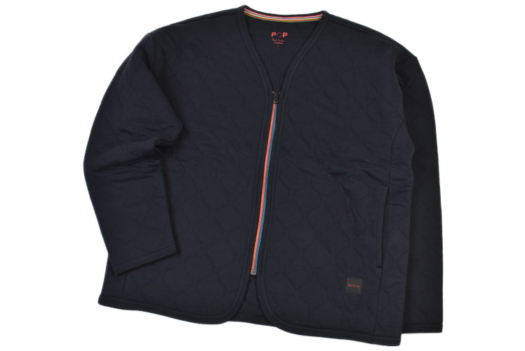 ポールスミス ルームウェア メンズ ポールスミス POP ルームウェア メンズ ブランド Paul Smith POP ラウンジウエア LOUNGEWEAR マルチカラージップアップ キルティング カーディガン 長袖 ホームウェア トップス M L LL 濃紺 ダーク ネイビー 男性 紳士 【あす楽】