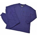 ランバン コレクション パジャマ メンズ ブランド LANVIN COLLECTION 紺 ネイビー 無地 長袖 ロングパンツ ヘンリーネック 上下 セット セ...