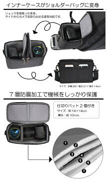 【バージョンアップ版】カメラバッグ 一眼レフリュック カメラリュック リュックサック 旅行バッグ 登山リュック トラベルリュック 撥水 防水カバー インナーケース USBポート 大容量 2層 送料無料