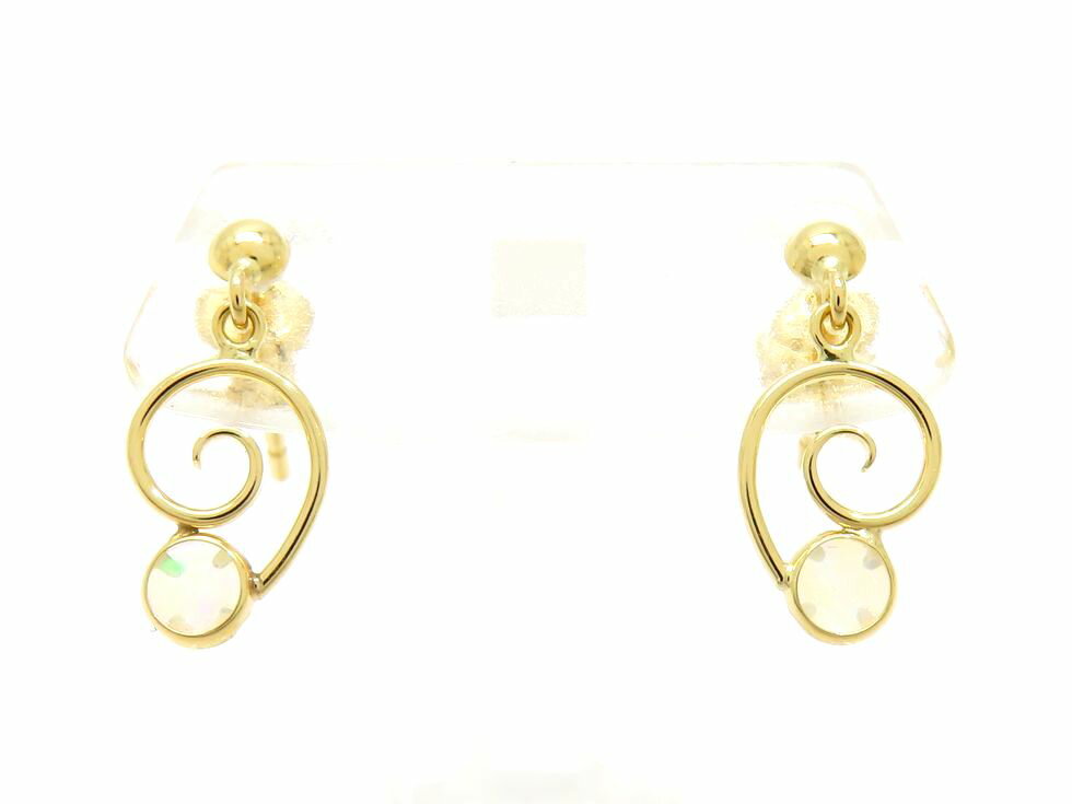 【中古】K18YG1Pオパール×2...