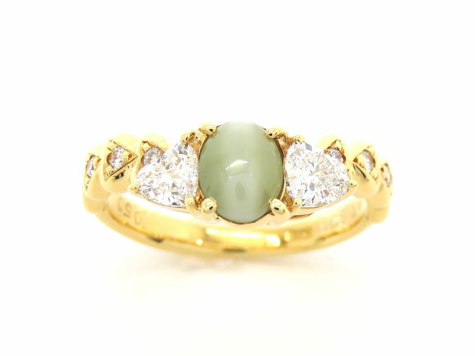 【中古】K18YGクリソベリルキャ...