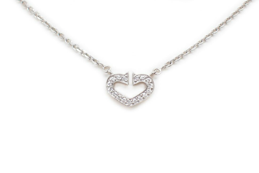 カルティエ K18WG ダイヤモンド Cハート ネックレス【新宿店】【中古】【新着】のサムネイル