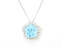 Pt950/850 ブルートパーズ6.14ct ダイヤモンド0.39ct 花デザイン ネックレス 【池袋店】【中古】(4)