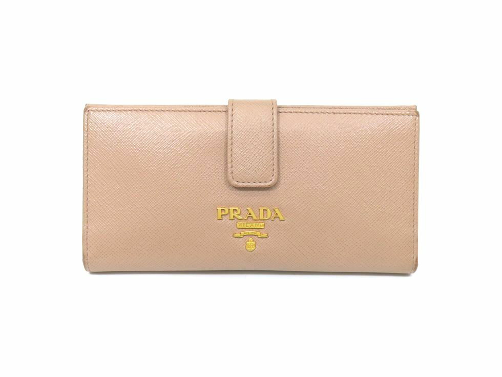 プラダ 1MV025_QWA_F0236 サフィアーノレザー チプリア(ピンクベージュ) 長財布【池袋店】【中古】