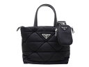 プラダ 1BG373 ナイロン×ナッパレザー NEROブラック ミニ パデッド Re-Nylon トートバッグ 2WAYバッグ 【新宿店】【中古】