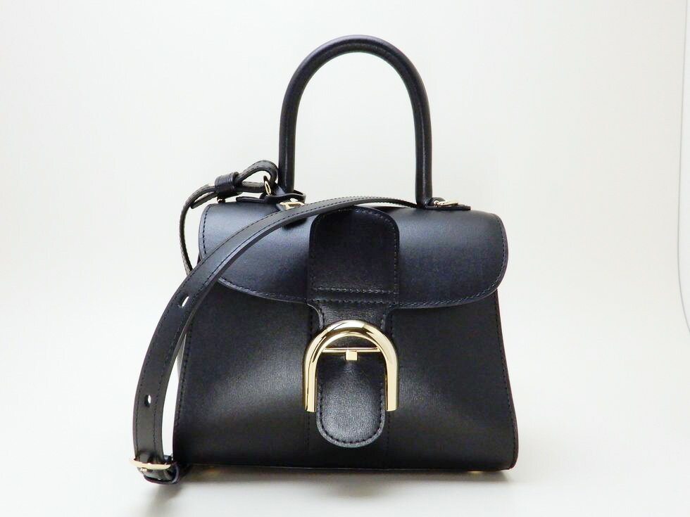 デルヴォー AA0406AAM099ZDO ボックスカーフスキン (ブラック) ブリヨン ミニ ボックスカーフ ノワール ドレ 2WAYバッグ【新宿店】【中古】のサムネイル