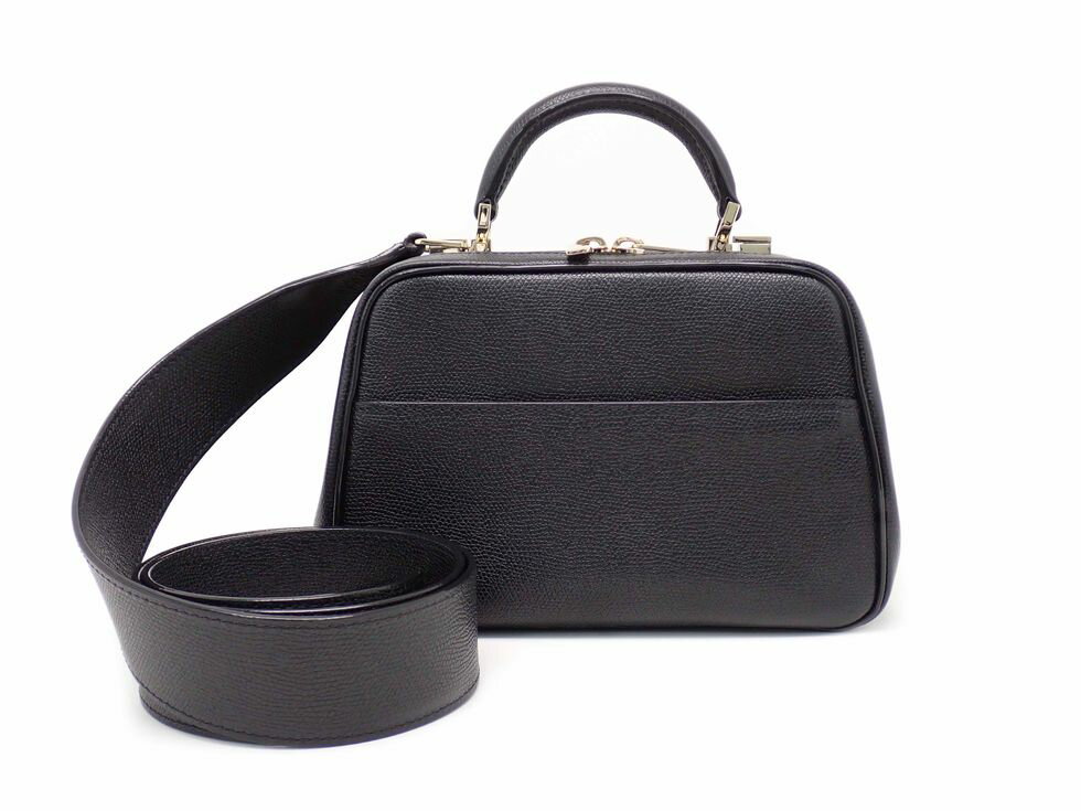 ヴァレクストラ V5S16-028-000N-OC ソフトカーフスキン ブラック セリエエッセ ミニ 2WAYバッグ 【新宿店】【中古】のサムネイル