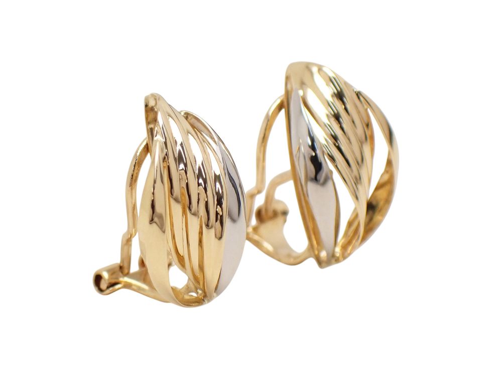 Pt900/K18YG デザイン イヤリング 【新宿店】【中古】【新着】