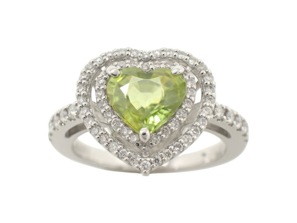 【中古】Pt950ハートカットスフ...