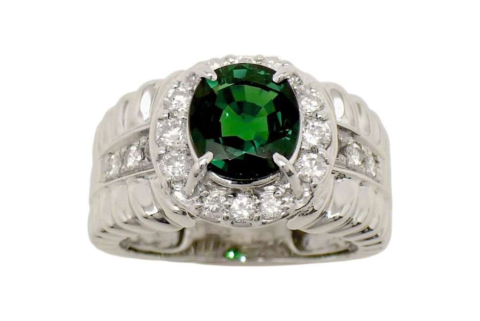 【中古】Pt900グリーングロッシ...