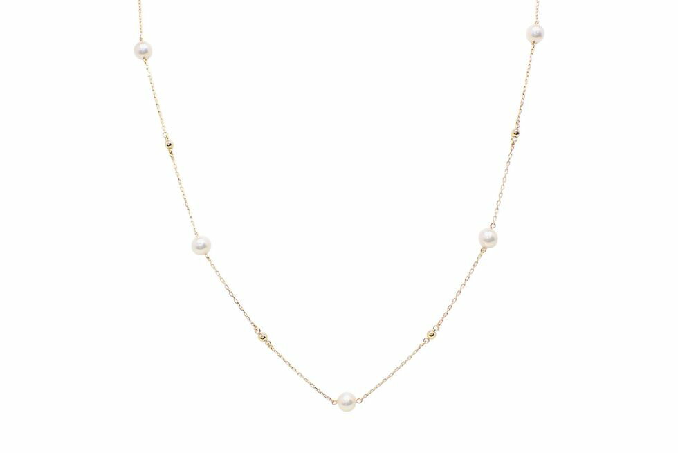 ミキモト K18YG 9Pアコヤ真珠6.2mm ステーション ネックレス【新宿店】【中古】【新着】のサムネイル