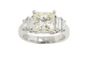 Pt900 プリンセスカットダイヤ2.066ct(LY・VS-1)バケットカットダイヤ0.48ct デザイン リング #7【新宿店】【中古】(4)