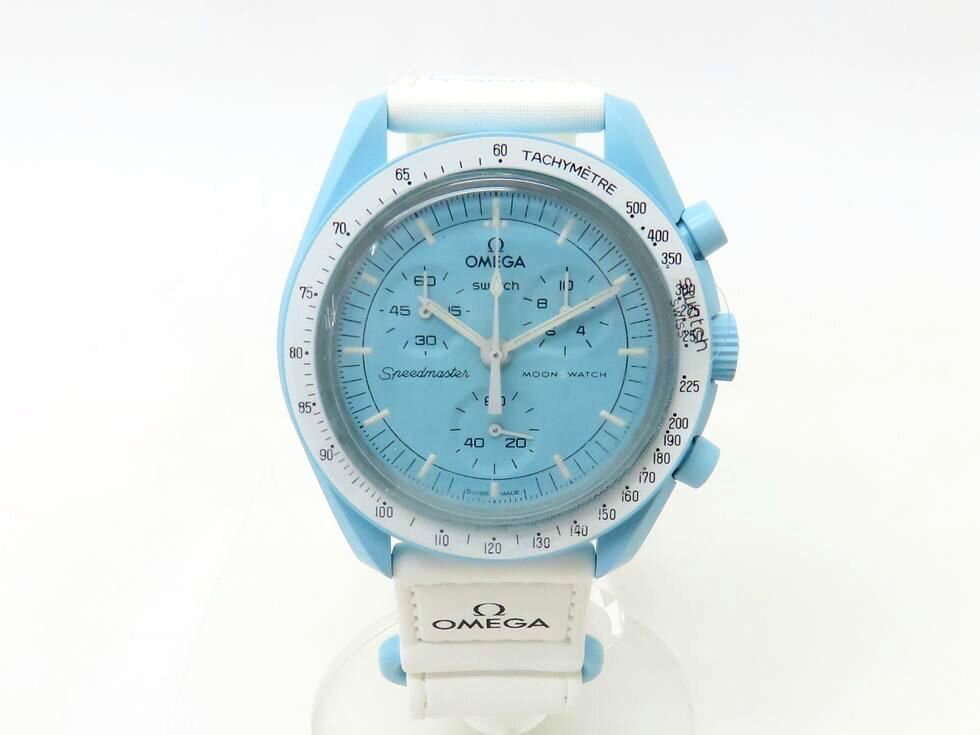 オメガxスウォッチ S033L100 ムーンスウォッチ ミッション トゥ ウラヌス バイオセラミック ベルクロベルト クオーツ 腕時計【池袋店】【中古】のサムネイル