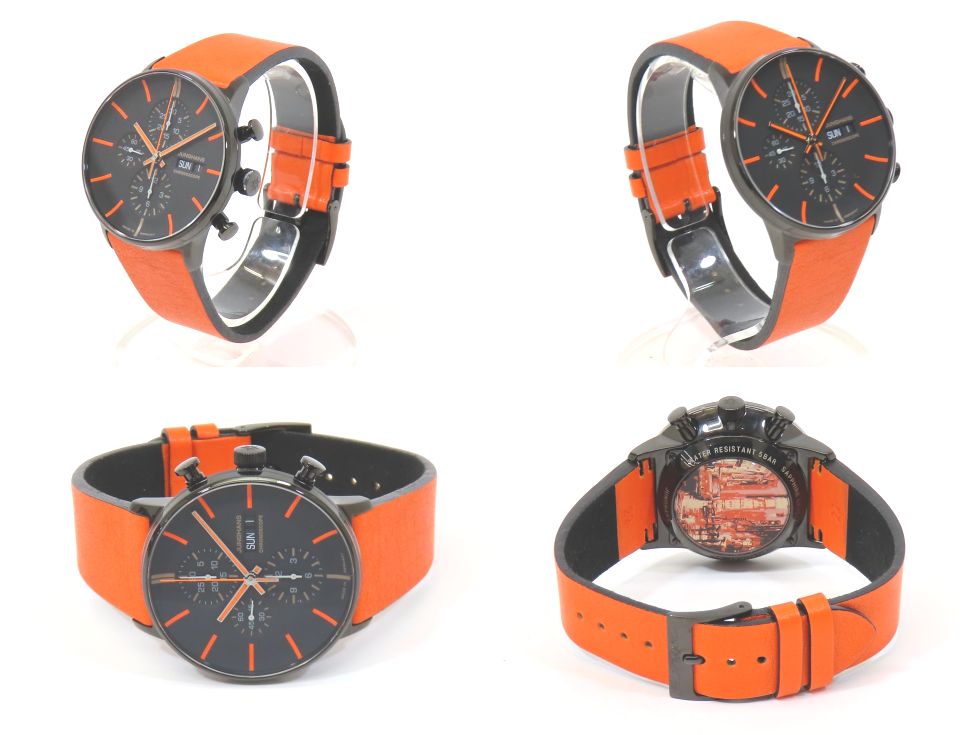 ユンハンス 027/4370.01 フォームA クロノスコープ SS 革ベルト 自動巻き メンズ時計 【池袋店】【中古】