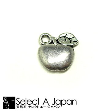 りんご チャーム シルバー 銀色 ハンドメイド アクセサリーパーツ 材料 アクセサリー パーツ ハンドメイドパーツ ペンダント バッグチャーム ストラップ キーホルダー 手芸 作製 手作り ハンドメード ロジウム アップル リンゴ 林檎