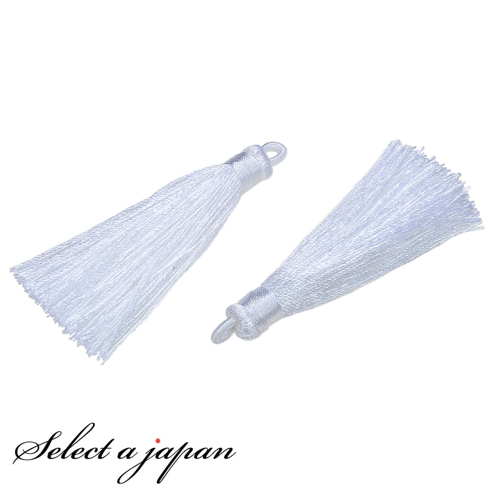 【SALE!】 「2個入り」 タッセル ホワイト 6cm ハンドメイド パーツ アクセサリーパーツ 材料 アクセサリー ハンドメイドパーツ 白 アクセサリー パ...