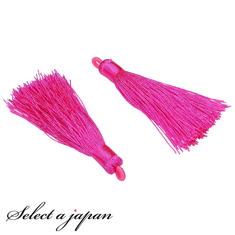 【SALE!】 「2個入り」 タッセル ホットピンク 6cm ハンドメイド パーツ アクセサリーパーツ 材料 アクセサリー ハンドメイドパーツ 桃色 ピンク ア...