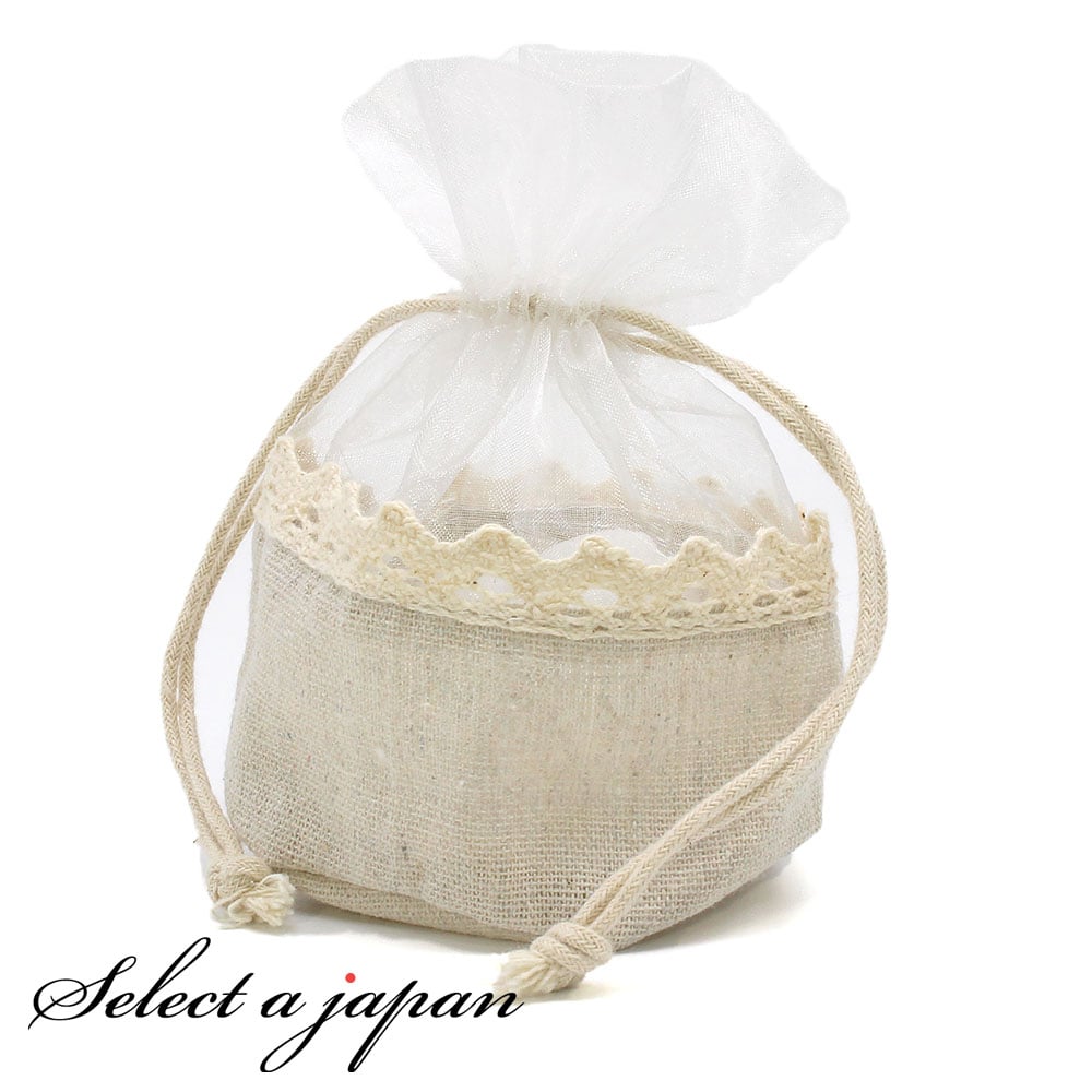 【ほぼ全品P20倍！12月3日19時59分まで】 巾着袋 (8cm×8cm×14cm) マチ付き 麻 ...