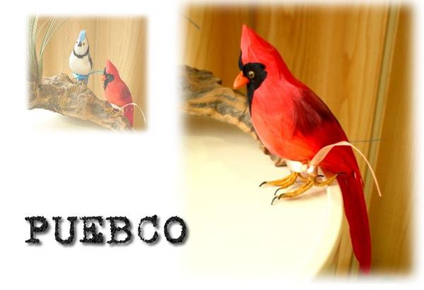 ☆訳あり　特価！PUEBCO（プエブコ） Cardinal/赤剥製のようにリアル鳥オブジェ♪雑貨通販【RCP】