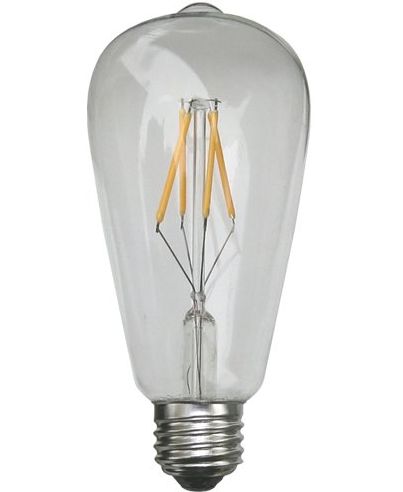 アウトレット☆最安値挑戦中★LED エジソン型電球　E26口金　ST64型 クリヤー　個性...