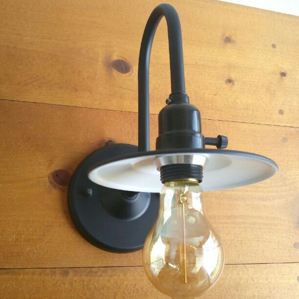 ★レトロカフェ風ブラケットランプブラックU型E26　黒スチール粉体塗装シェード付き室内用　LED対応壁用ランプアンティークシャビー工業用作業用ウォールランプ室内用【RCP】