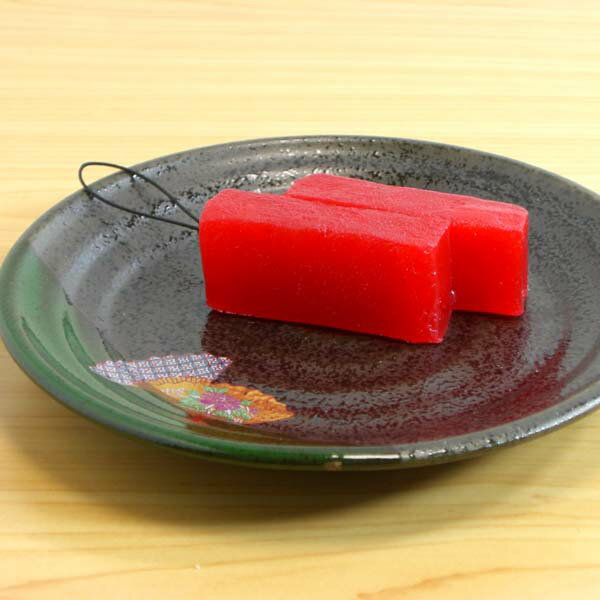 食品サンプル ストラップ＆キーホルダー　刺身マグロ（2貫）