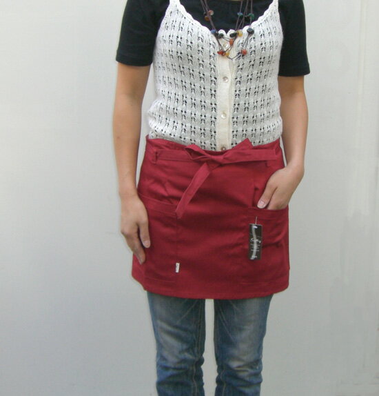 耐水性に優れた サロン風 巻きエプロン【ギャルソン】