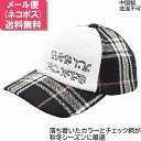 子供 キッズ ジュニア チェック柄キャップ ブラック 黒 帽子 秋冬 7571008【1000円ポッキリ 送料無料】【メール便】