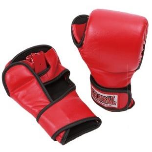 【送料無料】MMAグローブ 052 (高級本革) 赤 フリーサイズ GLOBAL SPORTS グローバルスポーツ