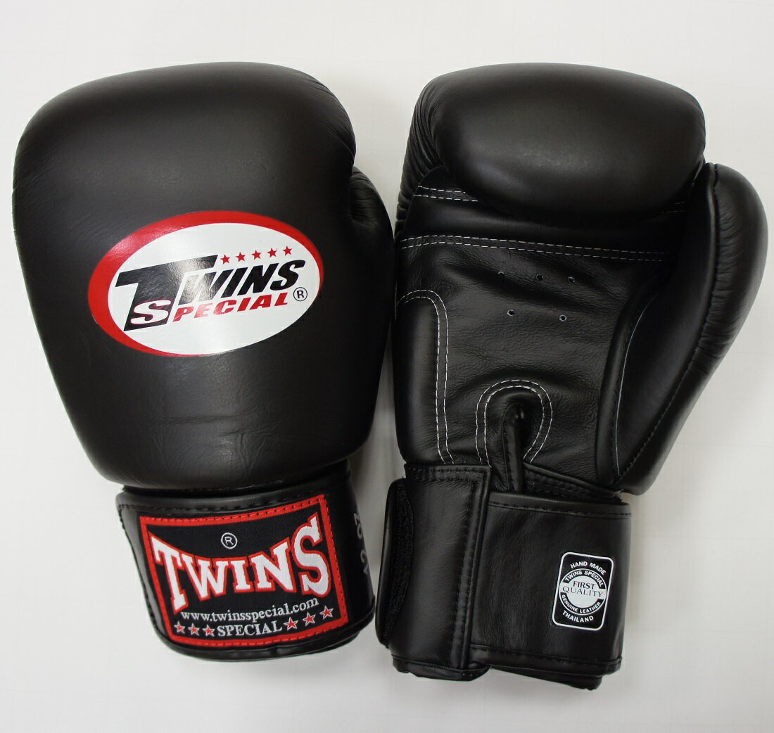 新TWINS ツインズ 本革製キックボクシング グローブ 黒 14オンス