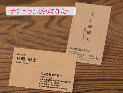 クラフト紙名刺印刷 両面カラー名刺作成 追加/リピート変更なし 100枚【楽ギフ_名入れ】