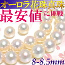 【最安値に挑戦】真珠 パール ネックレス【オーロラ花珠真珠ネックレス&ピアス(イヤリング)セット】【8.0-8.5mm】【送料無料】(あこや真珠 アコヤ真珠 本真珠 アコヤ本真珠 本真珠 和珠 花玉真珠 結婚式マイクロパーマネント対応可) 【楽ギフ_包装】