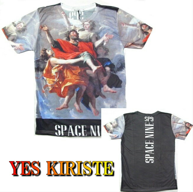 Tシャツ メンズ イエス/キリスト/空中 中世絵画 YES KIRISTE 半袖 フルカラーインクジェット 3