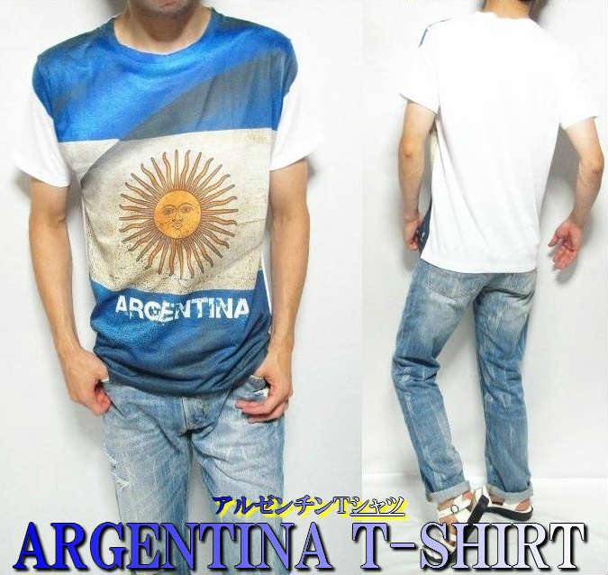Tシャツ メンズ 半袖 アルゼンチン 国旗 プリント メンズファッション トップス men's/プレゼント/贈り物/ギフト