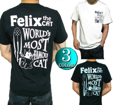 Tシャツ メンズ フィリックス・ザ・キャット Felix サーフボード 刺繍/プリント 半袖 トップス