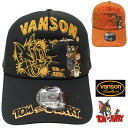VANSON バンソン トムとジェリー メンズキャップ ブランド 刺繍 キャップ/CAP 帽子 メッシュ ベースボールキャップ ブラック/ブラウン TOM & ...