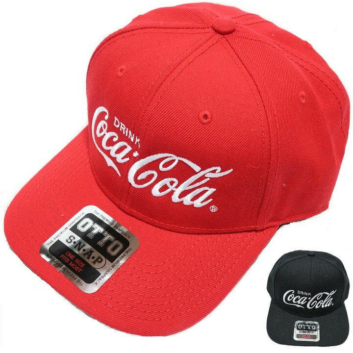コカコーラ コカ・コーラ Coca-Cola キャップ 刺繍 帽子 野球帽 シンプル アクリル/ウール ベースボールキャップ レッド/ブラック
