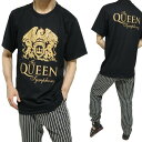 Tシャツ メンズ QUEEN クイーン 半袖 ロック カットソー ストリート系 トップス ブラック 大きいサイズ/ビッグサイズ サイズM-XXL