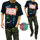 楽天シンキロウ〜ジャケットROEN ロエン シャツ メンズ Tシャツ 半袖 芸能人 COLOFUL GRAFFITI スカル/ドクロ カットソー ブランド アパレル ブラック 通販 S-XL ROA-014 父の日