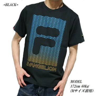 FILA/フィラ エヴァンゲリオン/EVANGELION Tシャツ グラデーション メンズ/レディース ユニセックス ヴィレ/ネルフ/WILLE/NERV ブラック ホワイト S-XL