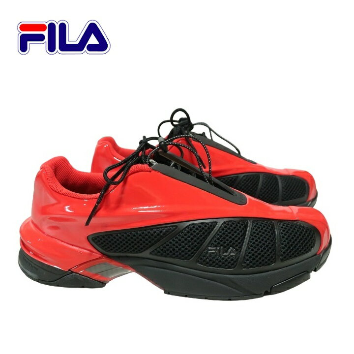 FILA フィラ スニーカー F1メカニックシューズ 合成皮革 メンズ 厚底 シューズ/靴 ローカット 1RM02752G001 REPLICA 2002(レプリカ2002) Black / Black / Red ブランド カジュアル ストリート レッド