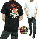 エドハーディー tシャツ ed hardy Tシャツ メンズ 背中/ラブキル/スカル/ドクロ 半袖 カットソー ブラック/ホワイト サイズM-XL 父の日 ギフト