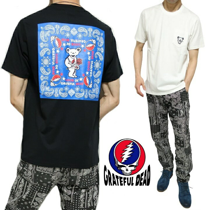 グレイトフルデッド/グレイトフル デッド tシャツ ベアー/ペイズリー スカル/ドクロ 服 グッズ GRATEFUL DEAD メンズ/レディース ポケット 半袖 通販 M-XL