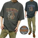 エドハーディー ed hardy Tシャツ 半袖 ラビット/ウサギ/兎 メンズ レディース tシャツ オーバーサイズ ワイドサイズ カットソー ブラック/チャコール サイズM-L