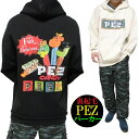 PEZ(ペッツ) パーカー プルオーバー 裏起毛 厚手 服 グッズ オーバーサイズ メンズ レディース ユニセックス 通販 メンズファッション トップス 正規ライセンス ブラック/アイボリー サイズM