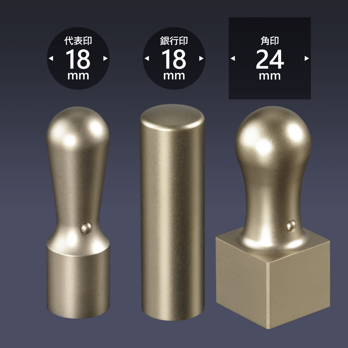 会社印 ブラストチタン3本D24セット/ 会社印 法人印 代表者印 法人用 実印 会社 仕事 会社設立 印鑑セ..