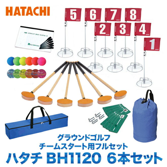 グラウンドゴルフ 羽立工業 HATACHI ハタチ ハタチ スタートセット ワンタッチ ホールポスト8ホールセット スタートマットセット クラブ普及セット6本セット(両面打ち・左右打ち対応 ホールポスト用バックチーム用スタートフルセット 団体用 グランドゴルフ