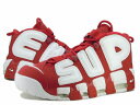 2017年4/29発売！ NIKE SUPREME × NIKE AIR MORE UPTEMPO`レッド` (シュプリーム ナイキ エア モア アップテンポ) 902290-600 RED アウトサイドからインサイドにかけて、 本来有るべき「AIR」の文字が「SUPREME」に！ ・久々に市場枯渇モデル ☆27.5・28・28.5・29cm確保！（4〜5日で入荷） ※当方の他サイトでも販売していますので 売り切れの場合は、ご了承ください。 ショップからの入荷情報やお得な情報をいち早くお届けします。 当店は実店舗と自社サイトと在庫を共有しておりますので、どうしてもオーダー受付後に 売り違いよる完売になってしまう場合がございます。その際は再度こちらからご連絡させ ていただきます。ご迷惑をお掛け致しますが,ご理解・ご了承の程、宜しくお願い申し上げ ます。 お客様がご覧になる環境(モニターなど)によって、実際の商品と色合いが異なる場合もございます。予めご了承下さいませ。　